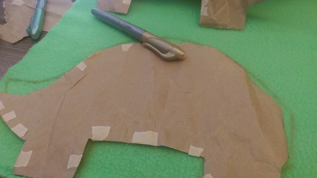 Tracing onto the fleece!