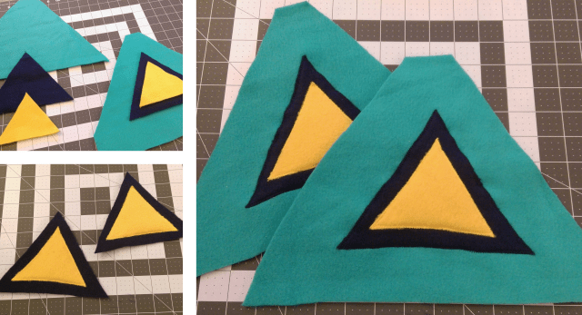 Triangles on triangles on triangles. So many layers of fleece mean very fluffy sword.