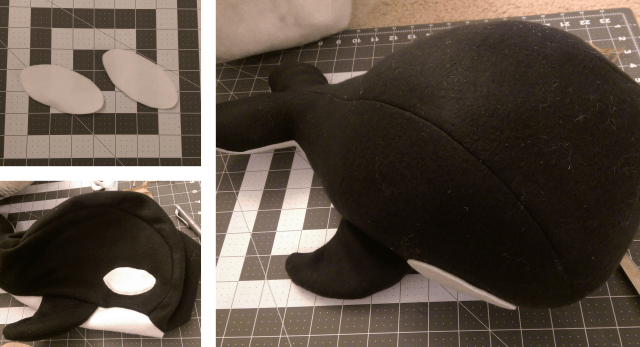 Positioning the eyepatches and doing a first pass at the plumpening!
